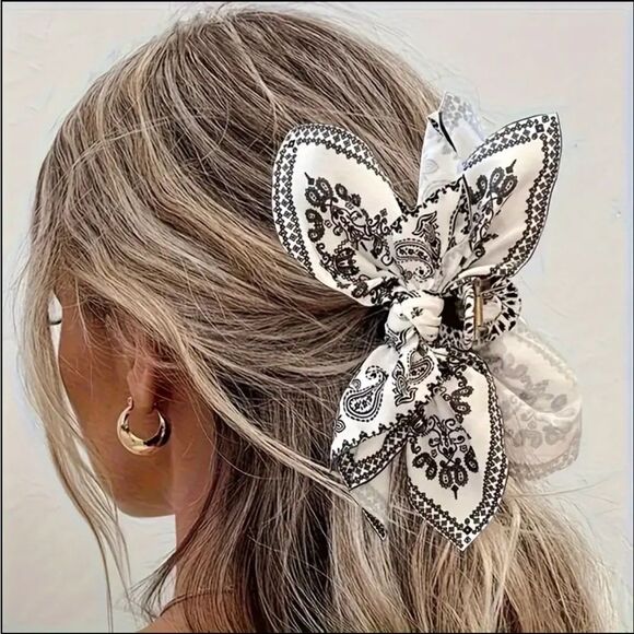 Bandana Bow Hair Claw Clip - Picture 1 of 4
